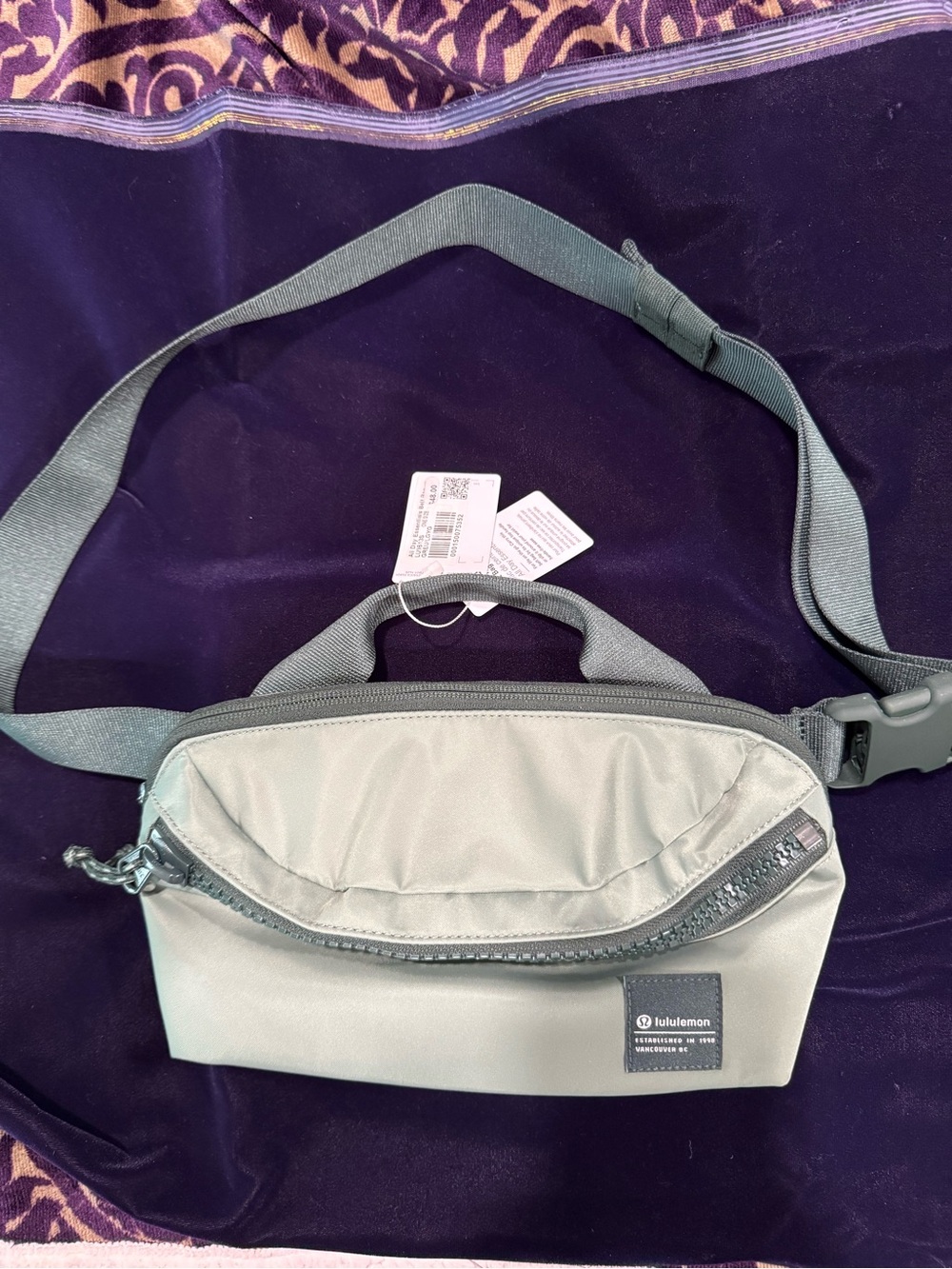 lululemon athletica sage green mini crossbody waist bag
